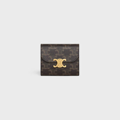 CELINE Small Wallet Triomphe | 賽琳 凱旋門金扣銀包 (Tan)