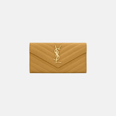 YSL Cassandre Matelasse LARGE Flap Grain Leather Wallet (Many Colours) - LONDONKELLY