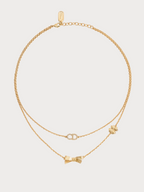 CHRISTIAN DIOR CD Bow Necklace(Gold)