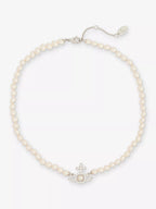 VIVIENNE WESTWOOD Olympia Pearl Brass Necklace | Queen Mother Necklace (Gold)