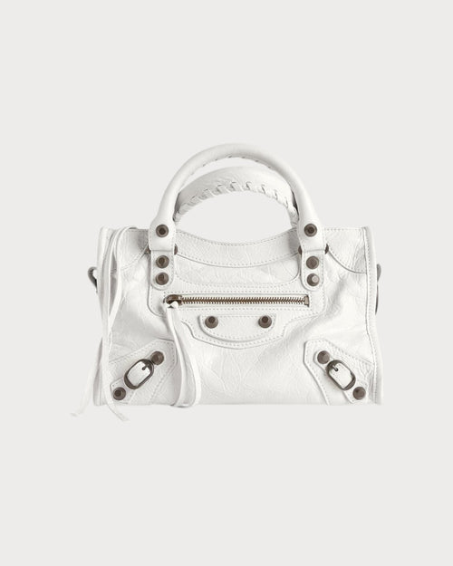 BALENCIAGA Women's Le City Bag Lambskin(Mini/White)