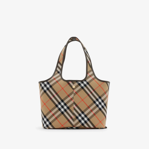 BURBERRY Small Check Tote Sand | 博柏利 手袋 (細碼/啡色)