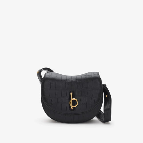BURBERRY Small Rocking Horse Bag Croc-Effect Black | 博柏利 鱷魚壓紋手袋 (細碼/黑色)
