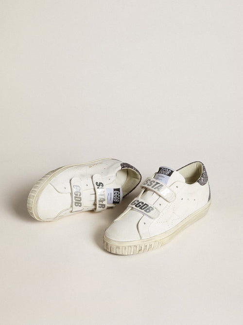 GOLDEN GOOSE Bio-based Old School with perforated star and glitter heel tab | 黃金鵝 Bio-based Old School 搭配鏤空星星與亮片後跟標籤（白色）
