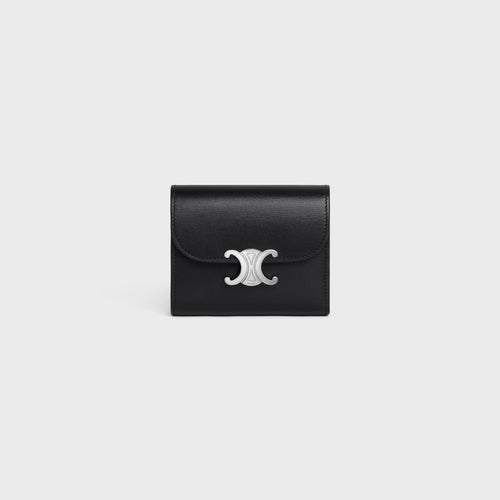 CELINE Small Wallet Triomphe Shiny Calfskin | 赛琳牛皮凯旋门银包(多色)