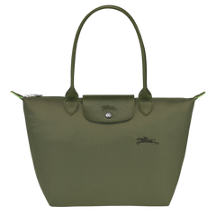LONGCHAMP Le Pliage Green M Tote Bag | Longchamp long shoulder strap medium size tote bag (multi-color) 