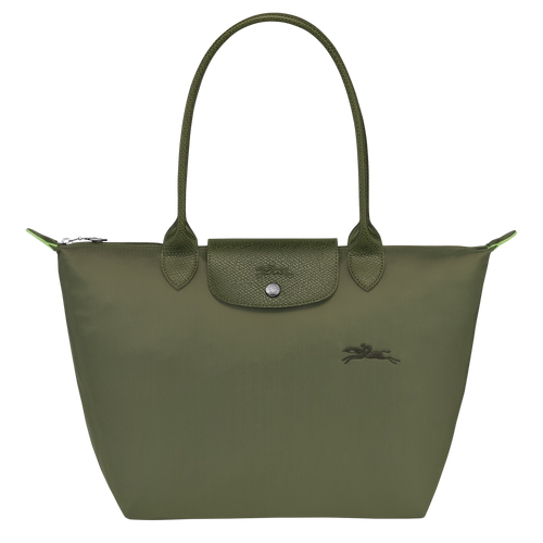 LONGCHAMP Le Pliage Green M Tote Bag | Longchamp long shoulder strap medium size tote bag (multi-color) 