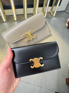 CELINE Long Card Wallet with Flap Triomphe | Celine card holder (multi-color)