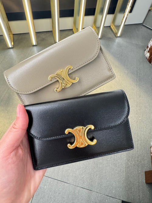 CELINE Long Card Wallet with Flap Triomphe | Celine card holder (multi-color)