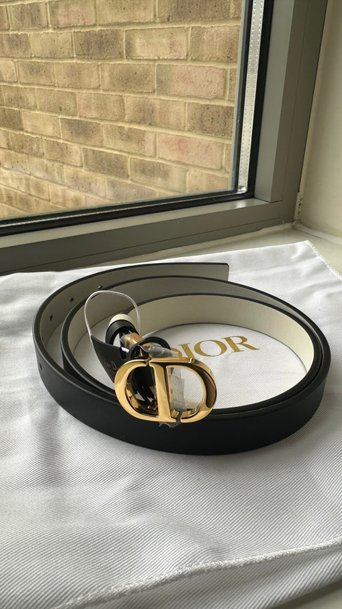 CHRISTIAN DIOR 30 Montaigne Reversible Belt | 迪奧皮帶(20mm/黑白色)