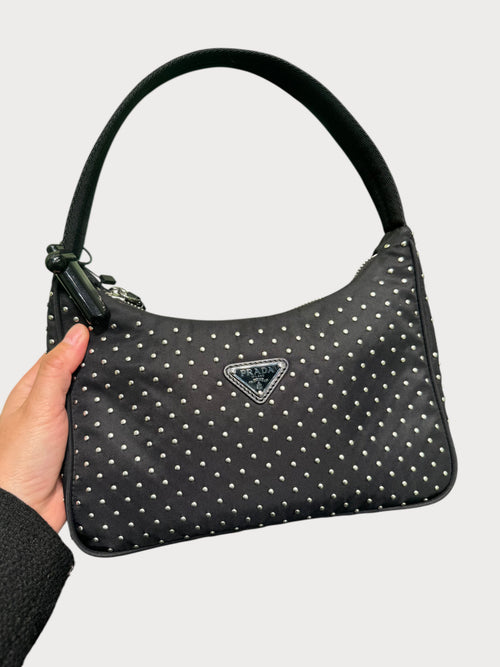 PRADA 1BC515 Hobo Bag(Black)