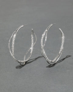 ALEXIS BITTAR Intertwined Two Tone Pave Hoop Earring | Earrings (Multicolor)