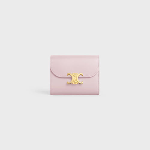CELINE Small Wallet Triomphe Shiny Calfskin | 赛琳牛皮凯旋门银包(多色)