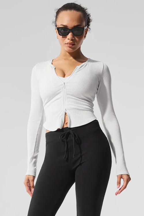 ALO YOGA Ribbed Stardust Long Sleeve Black | 羅紋長袖上衣 (多色)
