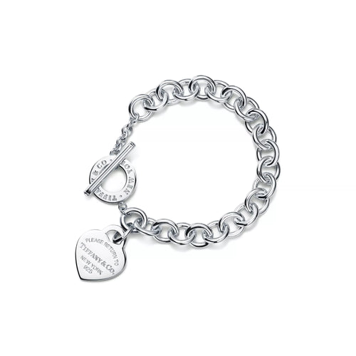 TIFFANY & CO. Return to Tiffany Heart Tag Toggle Bracelet in Silver | Tiffany Bracelet (Silver)