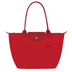 LONGCHAMP Le Pliage Green M Tote Bag | Longchamp long shoulder strap medium size tote bag (multi-color) 