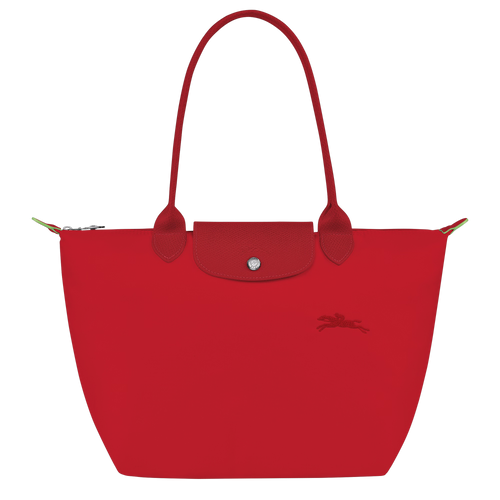 LONGCHAMP Le Pliage Green M Tote Bag | Longchamp long shoulder strap medium size tote bag (multi-color) 