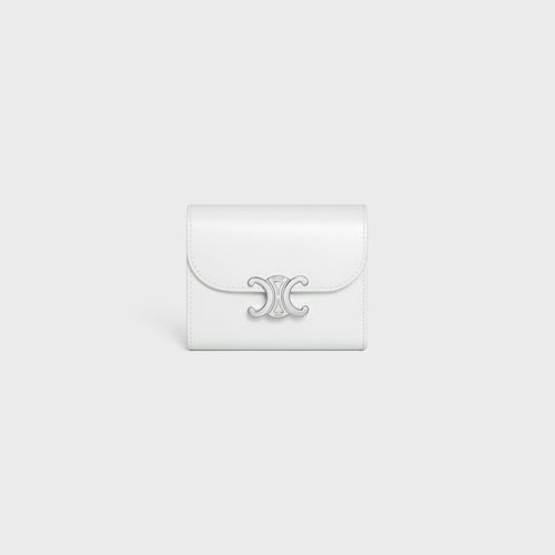 CELINE Small Wallet Triomphe Shiny Calfskin | 赛琳牛皮凯旋门银包(多色)