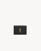 YSL SAINT LAURENT Cassandre Matelassé Business Card Case in Grain De Poudre Leather | CASSANDRE MATELASSÉ business card holder, grained leather (black)