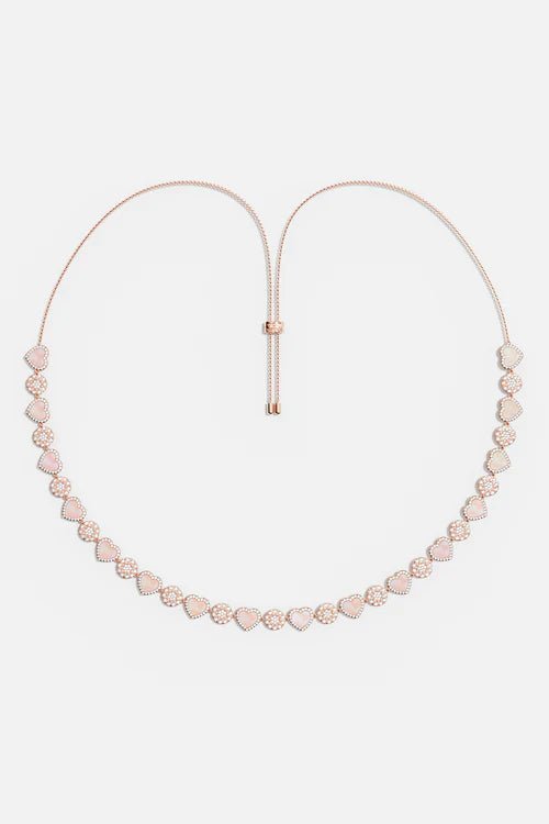APM MONACO PC5834XNAC Pink Nacre Heart & Dot Adjustable Necklace | 粉色珍珠母心形與圓點可調式頸鏈 (玫瑰金) - LondonKelly 英國名牌代購