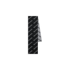 BALENCIAGA Women's Allover Logo Scarf | 巴黎世家 雙面頸巾 (黑白色) - LondonKelly 英國名牌代購