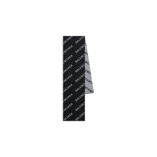 BALENCIAGA Women's Allover Logo Scarf | 巴黎世家 雙面頸巾 (黑白色) - LondonKelly 英國名牌代購
