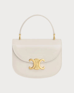 CELINE Mini Besace Clea in Patent Calfskin | 赛琳 漆面牛皮革手袋 (迷你/White Cotton)