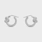 CELINE Knot Sparkle Hoops | 賽琳 耳環 (銀色) - LondonKelly 英國名牌代購