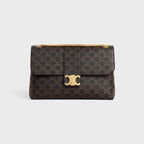 CELINE Large Celine Victoire Bag In Triomphe Canvas | 賽琳 手袋 (大碼/啡色) - LondonKelly 英國名牌代購