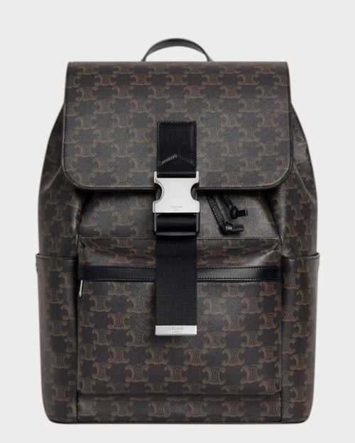 CELINE Men's Backpack In Triomphe Canvas (Black) | 賽琳 男仕TRIOMPHE標誌印花帆布背包 (黑色) - LONDONKELLY 英國名牌代購