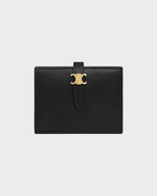 CELINE Triomphe Pontet Bi-Fold Card Holder Goatskin(Black) - LONDONKELLY 英國名牌代購