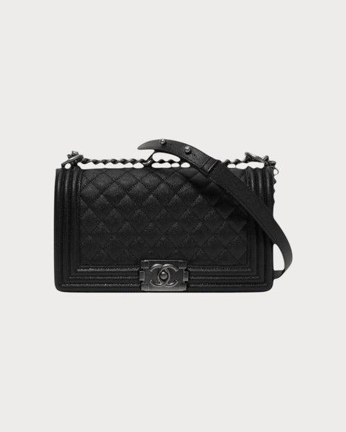 CHANEL A67085 Boy Chanel Grained Calfskin Medium | 香奈儿 手袋 (黑色) - LONDONKELLY 英国名牌代购