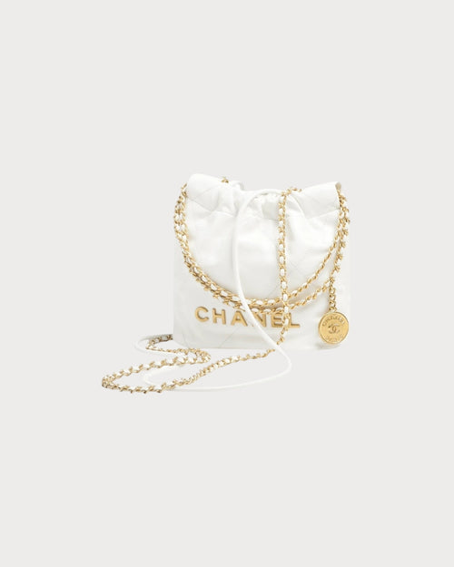 CHANEL AS3980 22 Mini Bag | 香奈兒 迷你手袋 (黑色/白字) - LONDONKELLY 英國名牌代購