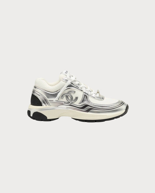 CHANEL G39792 Trainers Fabric & Laminated White & Silver | 香奈兒 波鞋 (銀色) - LONDONKELLY 英國名牌代購