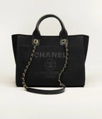 Chanel Shopping Bag Mixed Fibers Calfskin & Gold Black | 香奈兒 手袋 (黑色) - LONDONKELLY 英國名牌代購