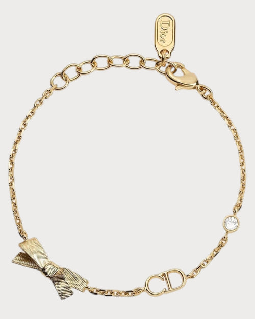 CHRISTIAN DIOR CD Bow Bracelet | 迪奧 蝴蝶結手鏈 (金色) - LONDONKELLY 英國名牌代購