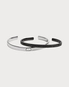 CHRISTIAN DIOR Men's Dior Oblique Bangle Set | 迪奧 手鐲 (黑銀色) - LONDONKELLY 英國名牌代購