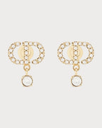 CHRISTIAN DIOR Petit CD Earrings Gold - Finish Metal and Silver - Tone Crystals | 迪奥 耳环 (金色) - LONDONKELLY 英国名牌代购