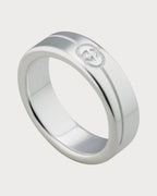 GUCCI Diagonal Interlocking G Ring | 古馳 戒指 (銀色) - LONDONKELLY 英國名牌代購