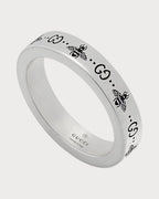 GUCCI GG and Bee Engraved Thin Ring | 古馳 戒指 (銀色) - LONDONKELLY 英國名牌代購