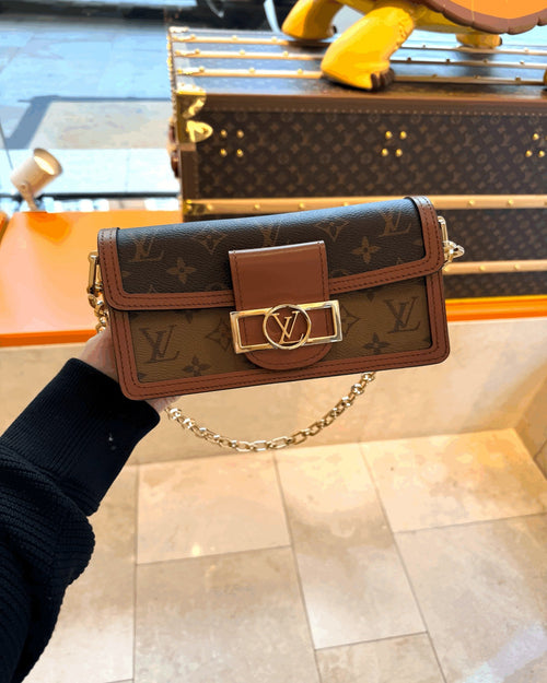 LOUIS VUITTON M46757 Dauphine East West Bag Monogram Reverse Canvas(Brown) - LONDONKELLY 英国名牌代购