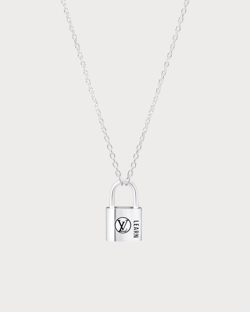 LOUIS VUITTON Q03273 Silver Lockit Pendant, Sterling Silver Black Laquered | 路易威登 頸鏈 (銀色) - LONDONKELLY 英國名牌代購