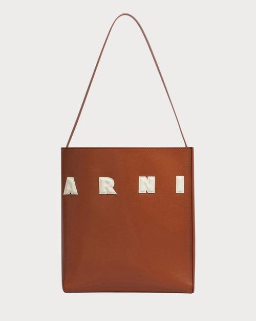 MARNI Small Brown Leather Museo Hobo Bag with Patches | 瑪尼 手袋 (啡色) - LONDONKELLY 英國名牌代購