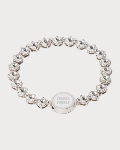 MIU MIU Metal Bracelet with Crystals | 繆繆 水晶手鏈 (銀色) - LONDONKELLY 英國名牌代購