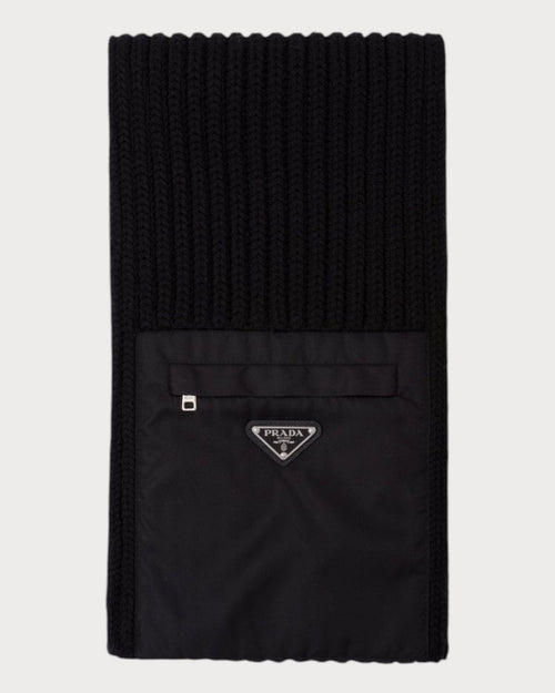 PRADA Men's Re-Nylon Gabardine and Wool Scarf | 普拉達 男仕頸巾 (黑色) - LondonKelly 英國名牌代購