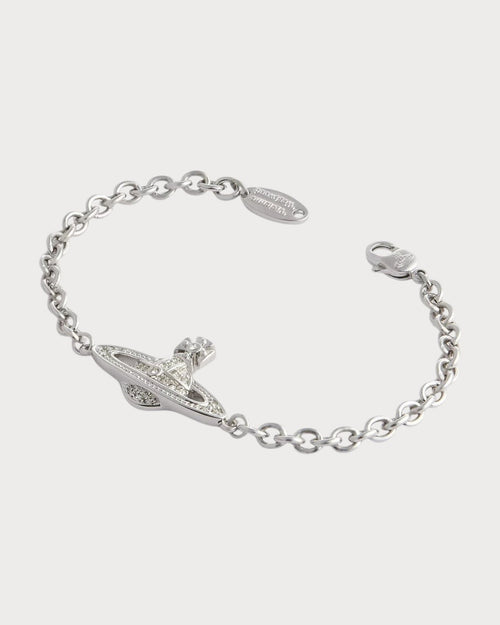 VIVIENNE WESTWOOD Mini Bas Relief Brass and Swarovski Crystal Chain Bracelet | 西太后 手鏈 (銀色) - LONDONKELLY 英國名牌代購