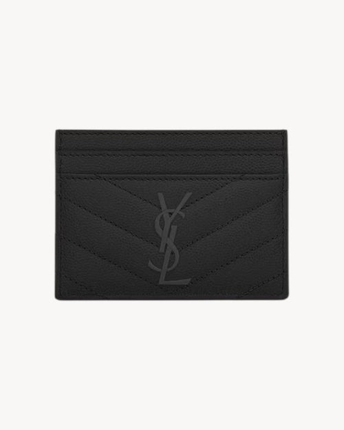 YSL SAINT LAURENT Cassandre Matelasse Card Case In Grain Leather | 聖羅蘭 卡套 (黑色) - LONDONKELLY 英國名牌代購