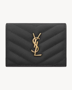 YSL SAINT LAURENT Cassandre Matelasse Flap Card Case In Grain Leather | 聖羅蘭 銀包 (多色) - LONDONKELLY 英國名牌代購