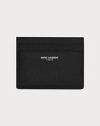 YSL SAINT LAURENT Men's Saint Laurent Paris Credit Card Case In Grain Leather | 聖羅蘭 男仕卡套 (黑色) - LONDONKELLY 英國名牌代購