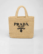 PRADA Small Raffia Tote Bag | 普拉達 草編袋 (Tan)